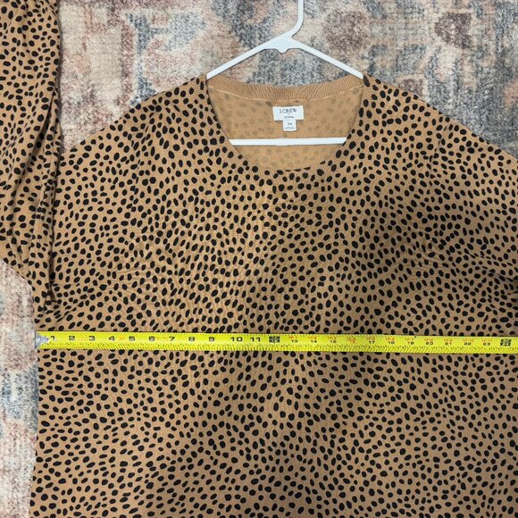 J. Crew #AZ889 Women's Plus L/S Pullover Cheetah Teddie Sweater 3X Brown/Black - Picture 6 of 9